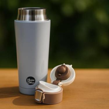 Imagem de Garrafa Térmica 500ml Aço Inox com Tampa Antivazamento para Bebidas Quentes e Frias | Squeeze Para Academia Camping Treino Corrida Caminhada Café Água Suco Portátil