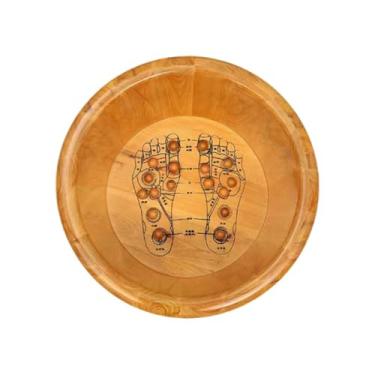 Imagem de Zialofi Bacia de lavagem de pés de madeira balde com massageador pedicure spa, 30cmx36cm