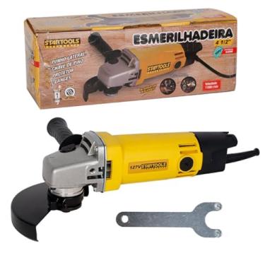 Imagem de Esmerilhadeira Angular 4 1/2'', 650W, 11.000 RPM, 127V, com Punho Lateral e Chave de Pino, para Corte e Desbaste de Metais