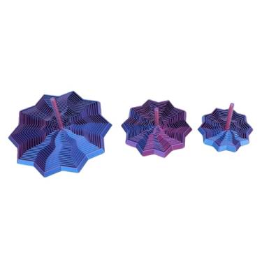 Imagem de Aqur2020 Conjunto de Brinquedos de Estrela Sensorial Geométrica, Brinquedo Giratório Impresso Em 3D para Foco e Calma, Material PLA de Três Tamanhos para Adultos e Estudantes (Roxa)