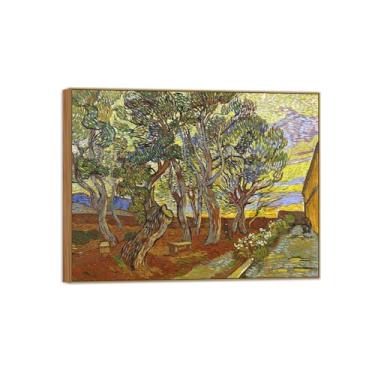 Imagem de Vincent van Gogh Famosa pintura em tela de arte de parede pronta para pendurar. Jardim 3. Imagem em moldura de madeira para decoração de sala de estar 30 x 40 cm 12 x 16 pol