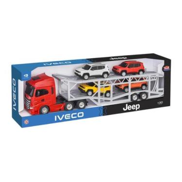 Imagem de Caminhão Miniatura Iveco S-Way Cegonha C/4 Jeep Renegade - Usual Brinq