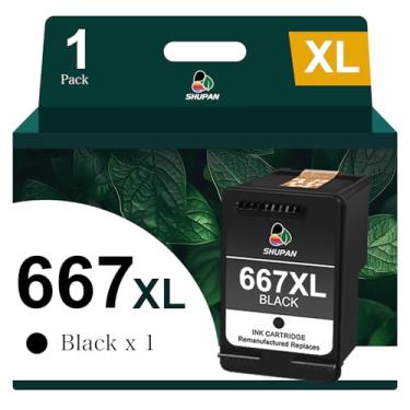 Imagem de SHUPAN Cartucho de tinta preta de substituição 667XL para HP 667 667 XL, compatível com impressoras HP DeskJet 1275 2374 2375 2376 6075 6475 6476 (1 preta)