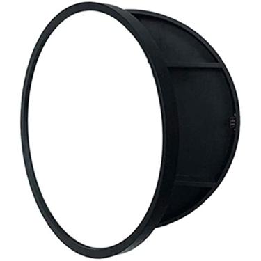 Imagem de Armário de espelho redondo de madeira maciça armário de armazenamento de parede espelho de maquiagem iluminado armário de espelho de quarto (cor: preto, tamanho: 70 * 70 cm) (preto 70 * 70 cm) (preto