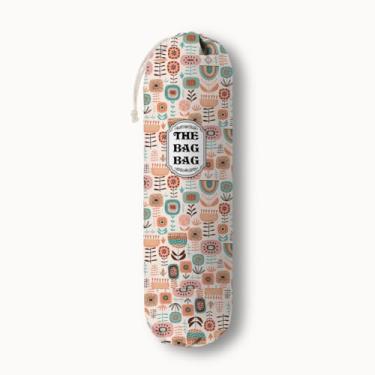 Imagem de Suporte de armazenamento de mercearia, organizador de sacolas de supermercado com padrão boho para bolsa de compras, sacolas plásticas de montagem na parede, dispensadores de recipientes de