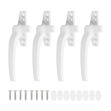 Imagem de Alomejor Alças, Trava de Segurança de Janela de Liga de Alumínio para Janelas Deslizantes, Cabe Em Portas Suspensas Duplas Horizontais Verticais (Branca)