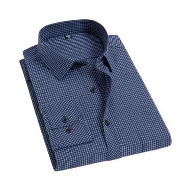 Imagem de Camisa Masculina De Manga Longa Casual Para Negócios, Lisa, Listrada O