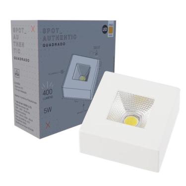 Imagem de Kit 6 Spot Led COB Quadrado Sobrepor 5w Branco Quente 3000K - Avant
