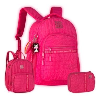 Imagem de Kit Mochila Costas Rebecca Bonbon Teen Lancheira Estojo Box, Rosa