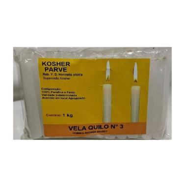 Imagem de Vela Brilho Parve Kosher Numero 3 Pacote  1 Kg 