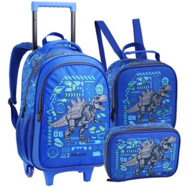 Imagem de Conjunto Escolar Infantil Mochila de Rodinhas Lancheira Térmica Estojo