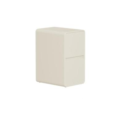 Imagem de VHDY85KA Mesa lateral armário de madeira na cor branca com duas gavetas prateleira de armazenamento de arquivamento de mesa de cabeceira
