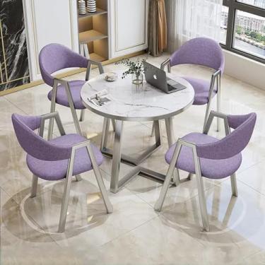 Imagem de Conjunto de mesa e cadeira de clube de recepção de escritório, mesa de centro pequena para sala de conferências, mesa de negociação e conjunto de cadeira, mesa de jantar, para sala de estar