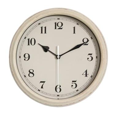 Imagem de CFGH6FDF Relógio de parede nórdico escolar vintage 28 cm capa de vidro operado por bateria sem tique-taque escritório (Cáqui)
