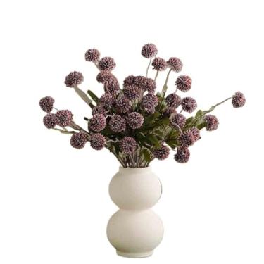 Imagem de VHDY85KA Decorações com vaso de cerâmica, simulação de dente-de-leão, flores, arranjo de flores falsas, casa, sala de estar, mesa, casa de fazenda