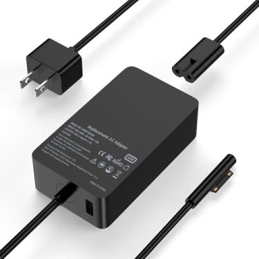 Imagem de Carregador Surface Pro de 65 W compatível com Microsoft Surface Pro 11, 10, 9, 8, 7+, 7, 6, 5, X, Laptop 7/6/5/4/3/2/1/Studio, Go 4/3/2/1, Book 3/2/1, suporta cabo adaptador de alimentação rápida de