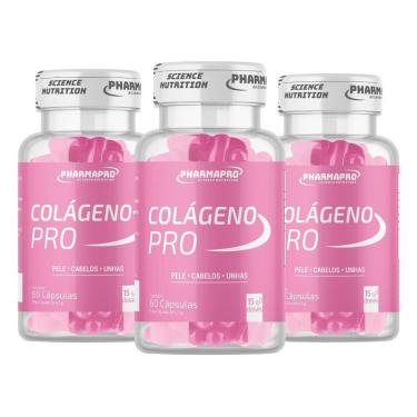 Imagem de Kit 3x Colágeno Pro Pharmapro – 180 Cápsulas Suplemento Alimentar-Feminino