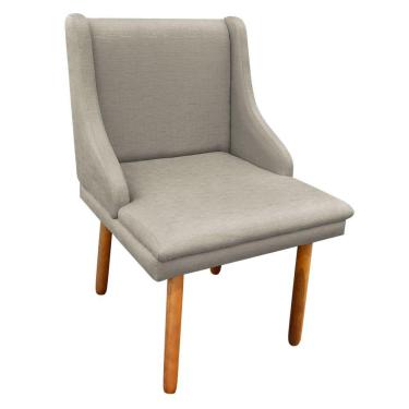 Imagem de Cadeira De Jantar Liz Linho Pés Palito Castanho Drossi -bege A27