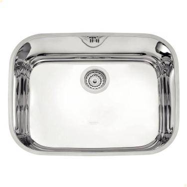 Imagem de Cuba De Embutir Tramontina Lavínia 48 Bl Prime Aço Inox Alto Brilho 48x34 Cm Com Válvula 94027203