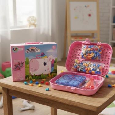 Imagem de Kit Maleta Educativa de Montagem Unicórnio Brinquedo Estimula Criativi