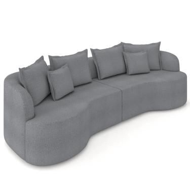 Imagem de Sofá 4 Lugares 270cm Orgânico Quito Z08 Boucle Grafite - Mpozenato