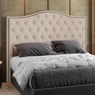 Imagem de Cabeceira Cama Box Casal 140cm Siena Z37 Linho Bege Cru - Mpozenato