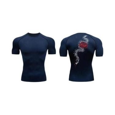 Imagem de Camisetas De Compressão Masculinas De Secagem Rápida Com Estampa Flora