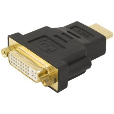 Imagem de Adaptador Conector Hdmi Macho X Dvi-d Fêmea 24+5 Dourado - It-Blue