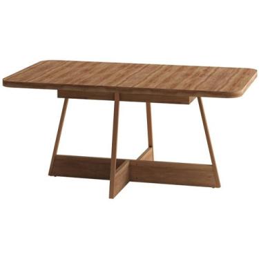 Imagem de Mesa de Sala Jantar Átria Retangular 1592 Aço c/Tampo Madeirado 160x90