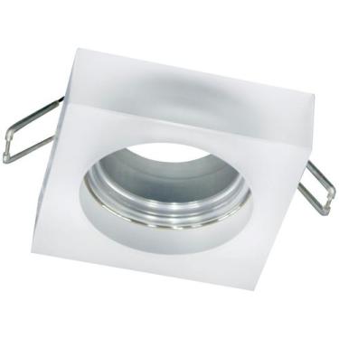 Imagem de Spot Taschibra Quadrado Embutir Vidro Jateado SP23 Mr16 Bivolt