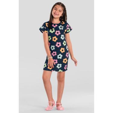Imagem de Vestido infantil menina florido colorido Brandili -Azul-Feminino