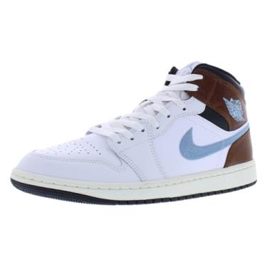 Imagem de Nike Tênis masculino Air Jordan 1 Mid SE, Branco/azul cinza/preto/vela, 44