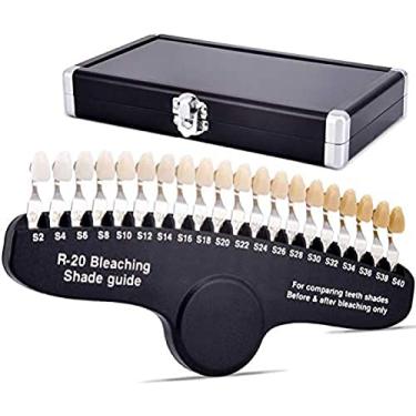 Imagem de Modelo de guia de sombra para dentes dentais de 20 cores, gráfico de rastreamento de branqueamento de dentes profissional 3D Cor do dente Comparar materiais Ferramentas de dentista para cuid