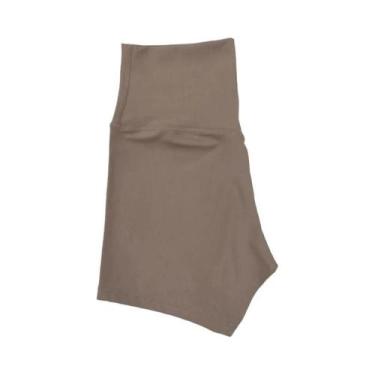 Imagem de Shorts de Yoga Fitness para Mulheres - Cintura Alta, Cor Sólida, Model