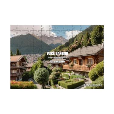 Imagem de Quebra-cabeça Viagem dos Sonhos Personalizado 40 Peças em MDF para Presente Criativo com Encaixe Firme Coleção Tea