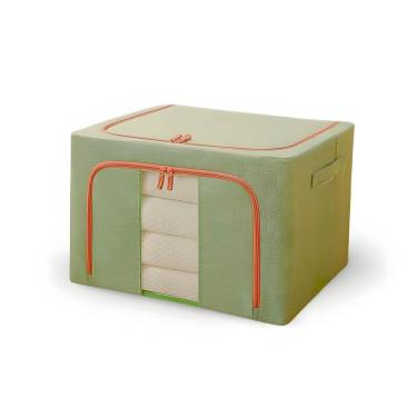 Imagem de Caixa Organizadora Dobrável Multiuso para Roupas em Poliéster com Zíper Bidirecional para Cama e Edredom Verde Utimix