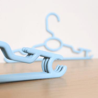 Imagem de Kit 50 Cabides Infantil Bebê para Roupas em Polipropileno Reforçado Antideslizante para Guarda-Roupa Azul OEM