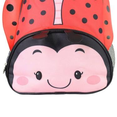Imagem de Mochila Infantil Clio Joaninha em Poliéster 31x25x12CM Vermelho com Alças Acolchoadas p...
