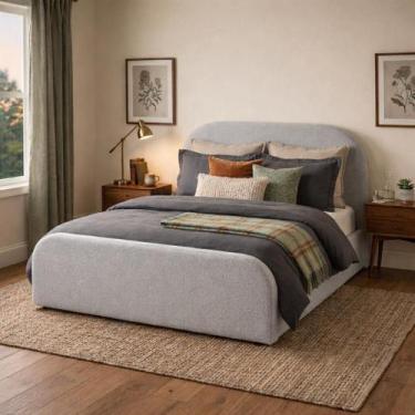 Imagem de Cama Casal 1.40m Estofada Valentina Moderna Linha Alta Para Quarto - L