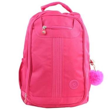 Imagem de Mochila Feminina Pequena Casual Nylon com Pompom Zíper Frontal Cores V