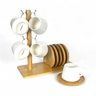 Imagem de Conjunto De Xícaras Oásis Para Café Com Pires E Suporte 90ml - Hauskra