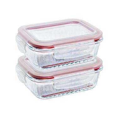 Imagem de Pote Vidro Hermético Frezzer Microondas Marmita 640ml 2 Un - DONA LAUR