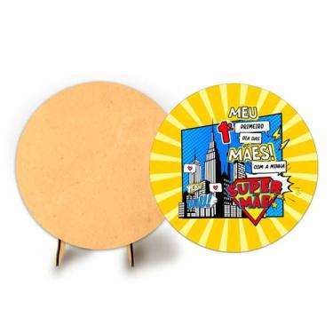 Imagem de Painel Festa Sublimado Veste Fácil 1,50m Dia Das Mães + Suporte MDF - 