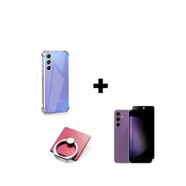 Imagem de Capa + Película Fosca Privacidade + Anel Para Galaxy S24 Plus - LXL