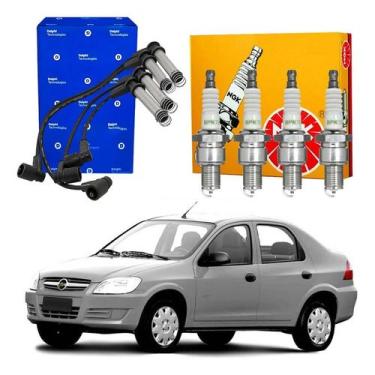 Imagem de Kit Vela Cabo Ngk Prisma 1.4 Flex 2007 A 2012 - Axios