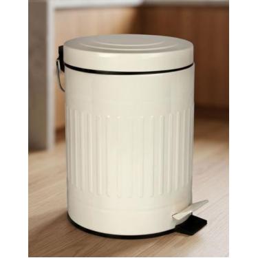 Imagem de Lixeira Bege Inox 5L com Pedal Retrô Mor