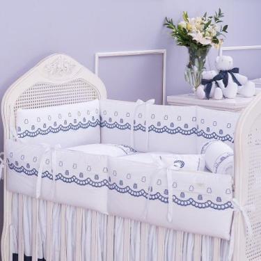 Imagem de Kit Enxoval de Berço Elliott Marinho 7 peças - Biramar Baby
