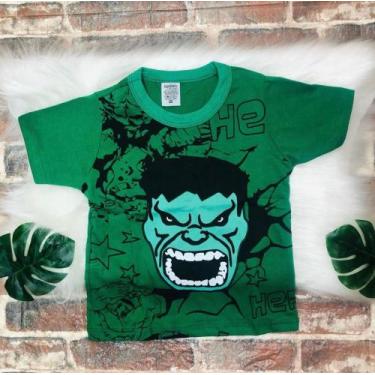 Imagem de Camiseta manga curta infantil meninos personagens - Nacional, Hulk, 1 