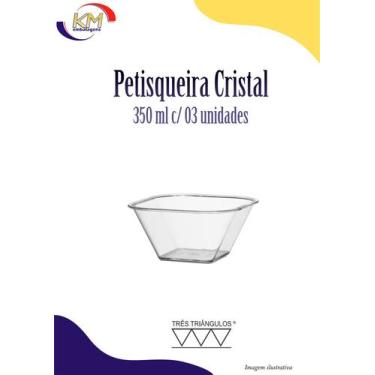 Imagem de Petisqueira Cristal 350 ml c/03 unid - Três Triângulos - petiscos, sal