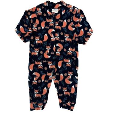 Imagem de Macacão Soft Estampado Pettenati Com Botão Bebê Inverno, Raposa azul m